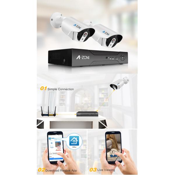 2 Camera Cctv Dvr System With Hard Drive , Waterproof AHD CCTV Camera