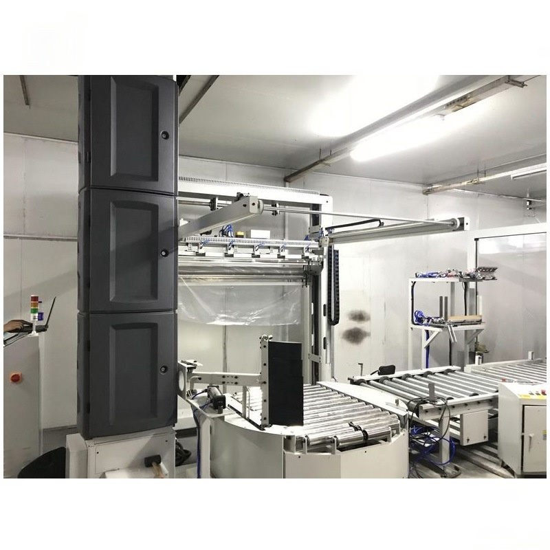 CHIC Electric Fully Automatic OnlineTop-Cover Stretch Film Pallet Wrapping Machine with Motor & PLC for Food Beverage Packaging