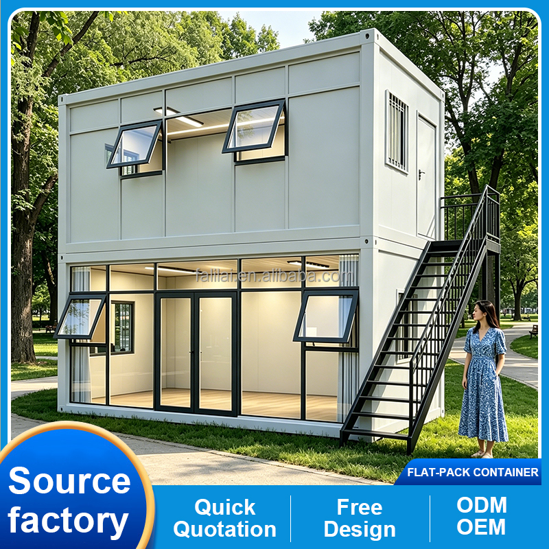 20ft Flat Pack Container House Custom Size Prefabricated Building Mobile Tiny Homes Modern Design Home Office & Office Building