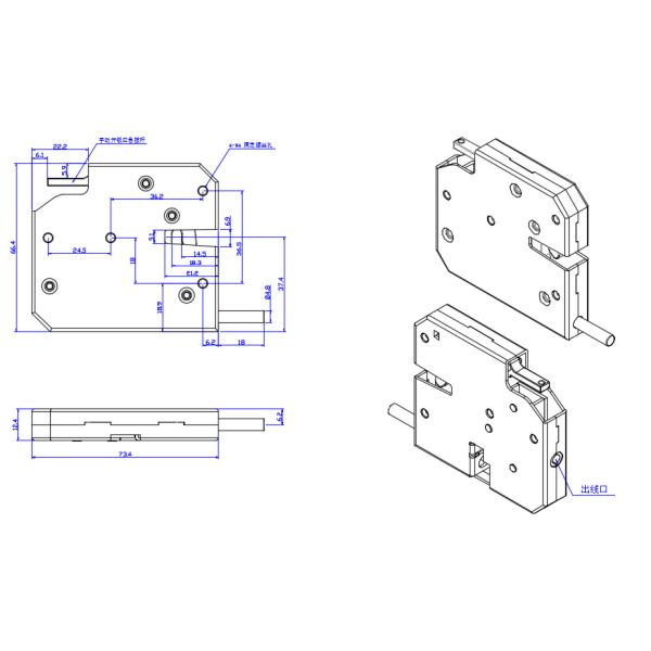 Fail Secure Electric Cabinet Lock 15.6W Consuming Power 3-24V DC Optional
