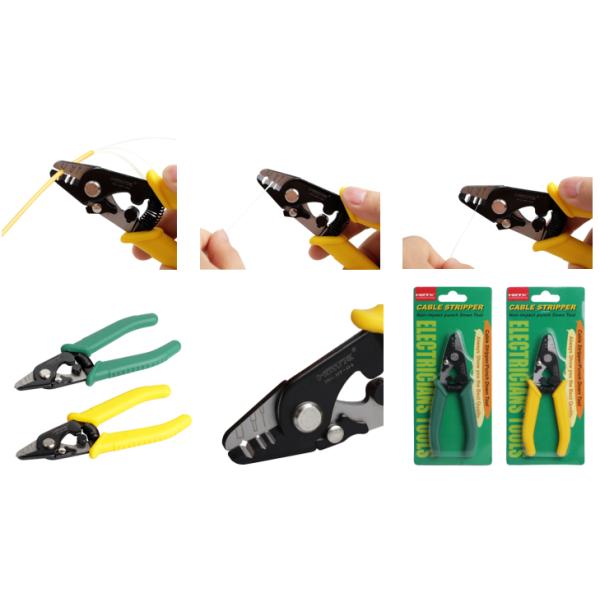Precision & Durable Three Hole Fiber Optic Stripper to Remove Jacket, Loose or Tight Buffer, Coating without any Damage