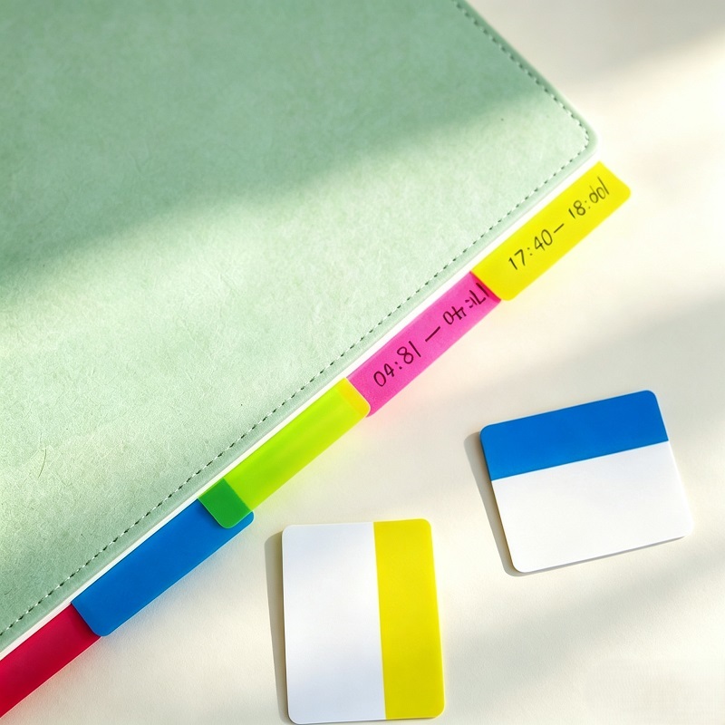 Neon Colored Index Tab Sticky Notes With Writeable And Repositionable Design
