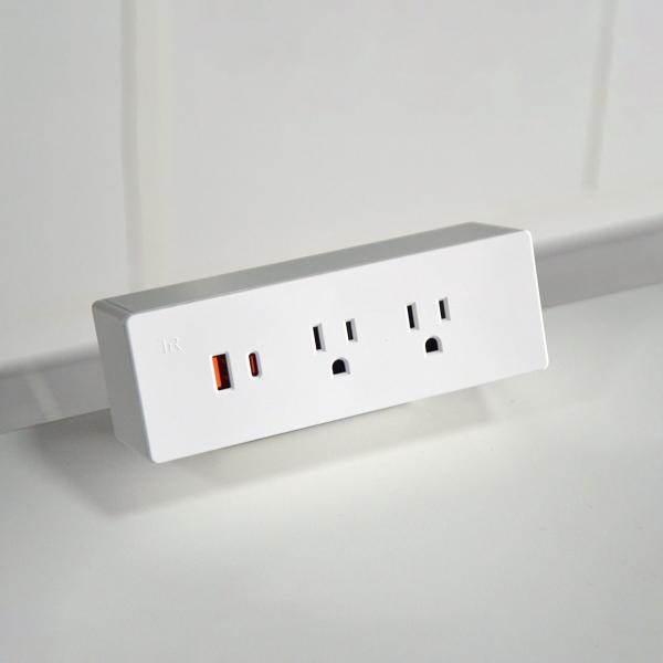 Multi-Functional 2 AC Outlets USB A+C US Power Fast Charge Desktop Clamp Socket Power Strip