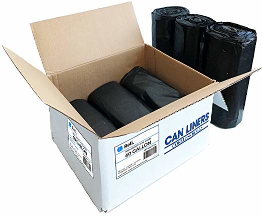 High Density Large Black Plastic Rubbish Bags Roll Packed Customized Size