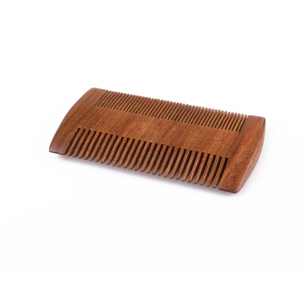 Custom Logo Double Side Sandalwood Beard Comb Antistatic Mustache Comb