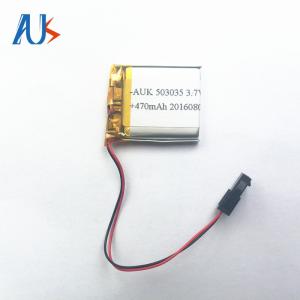 China Customize 3.7V 470mAh Custom LiPo Battery AUK 503035 For Electric Cigarette on sale