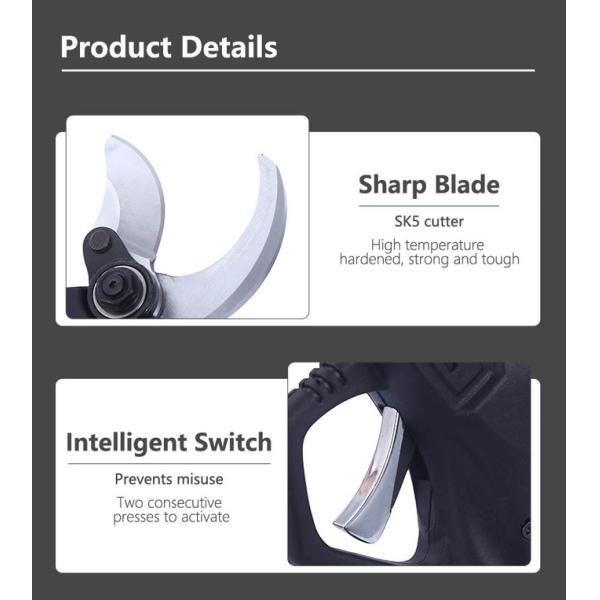 Cordless Lithium Pruning Shears Adjustable Thick Rechargeable Portable Garden Pruning Tools