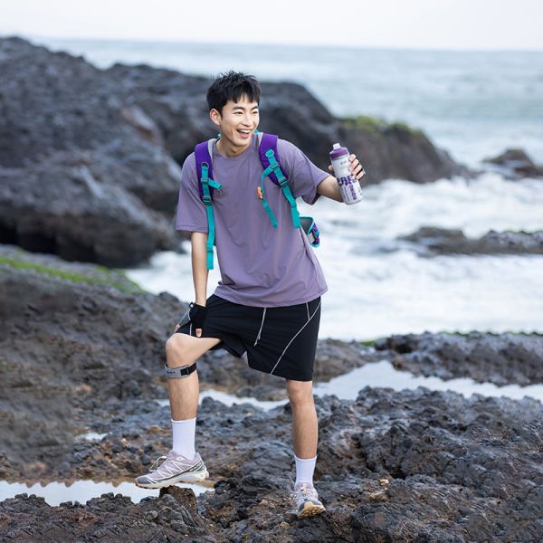 Summer Cool Breathable Moisture Wicking Quick Dry Antibacterial Solid Color Running Sports Couple Short Sleeve T-Shirt