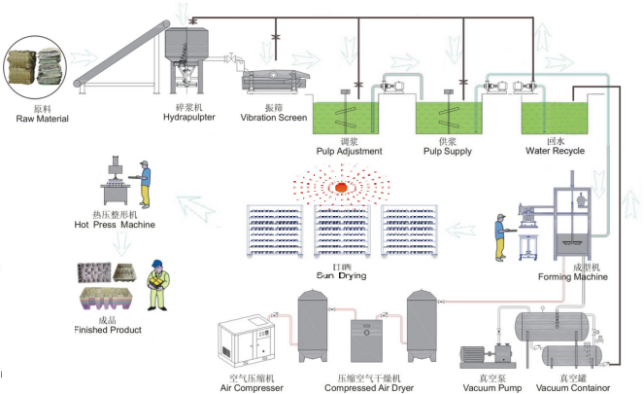 Paper Pulp modling machine for Industrial Paper Pulp Tray Machine