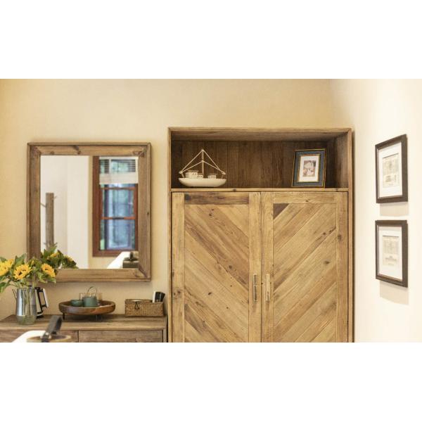 Solid Wood Hand Carved Customized Wardrobe Recycled Pine Rustic Antique Cupboard