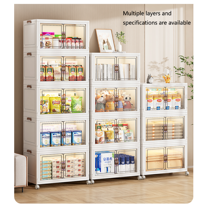 Factory Transparent Clothing Storage Folding Box Stackable Drawer Type Storage Cabinets for Offices Bedrooms
