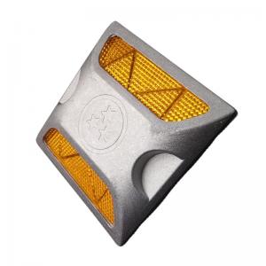 Quality Road Safety Road Marking PVC Aluminum Yellow Square LED Solar Ground Light Road Stud for sale