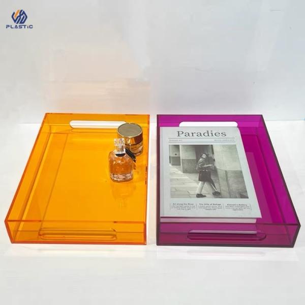 Multi Colored Clear Acrylic Storage Trays 3mm Thickness With Customizable Logo