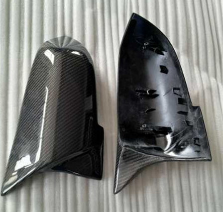 Skinned Carbon Fibre Wing Mirror Covers Customized Thickness Nice Surface Treatment