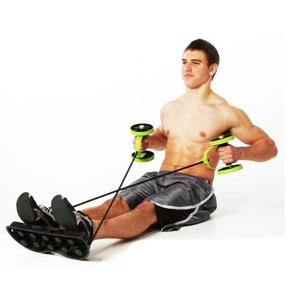Multifunctional Tension Rope Double Wheel Ab Roller Leg Exercise Wheel High ElasticTube