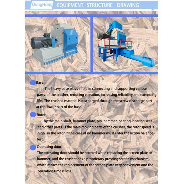 Multi Function Wood Crusher Machine with Large Capacity Hammer Mill and Imported Bearing