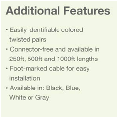 CAT5e CCA Bulk Internet Cable Wire , 500ft Gray Lan Network Cable Solid 24AWG 4 Pair