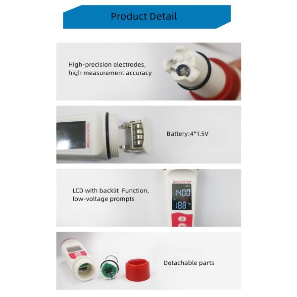 Multi-function PH/EC/TDS/TEMP Meter 4 in 1 Pen-Type Water Tester for Drinking Water Fast