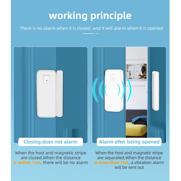 Tuya Smart Wireless Door Window Sensor Home Alarm System Temperature Humidity Detection