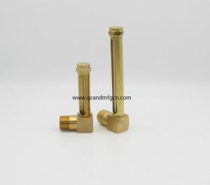 Quality custom male NPT thread 3/4&quot; natural brass oil sight glass level gauge for oil level checing quartz glass tube ODM OEM for sale