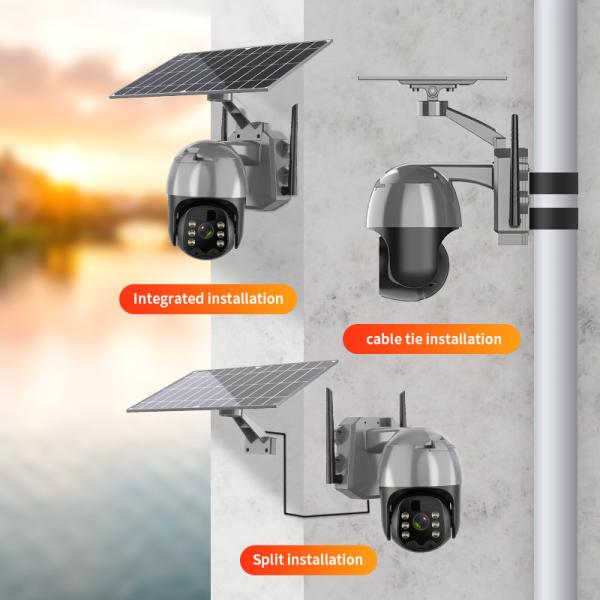 PTZ Solar Powered Wireless Outdoor Waterproof Camera Smart 4G Home Security System
