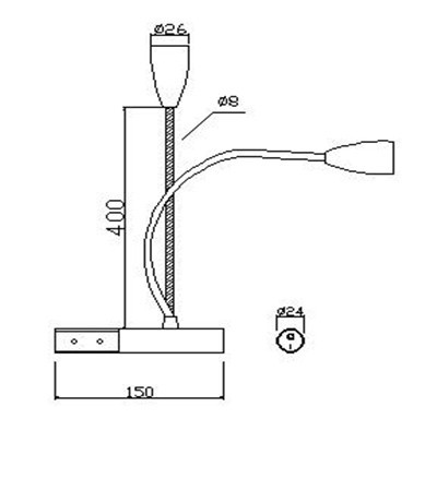 DC4V Input Voltage Flexible Snake LED Wall Reading Lamp for Hotel Bedside Headboard