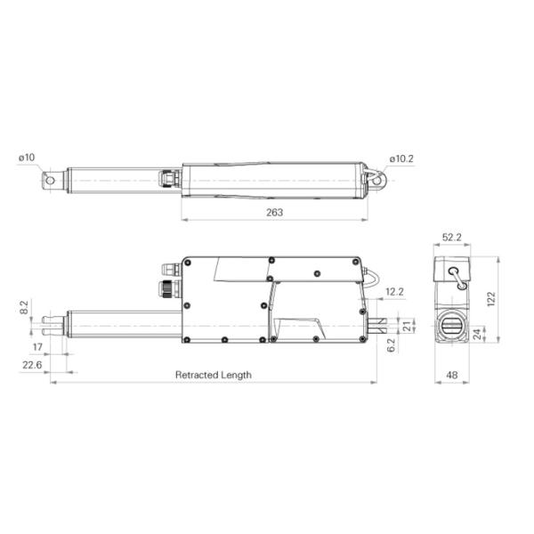 4000N Electric Linear Actuators 110-240VAC POT Power Supply Ventilation System Livestock Farming