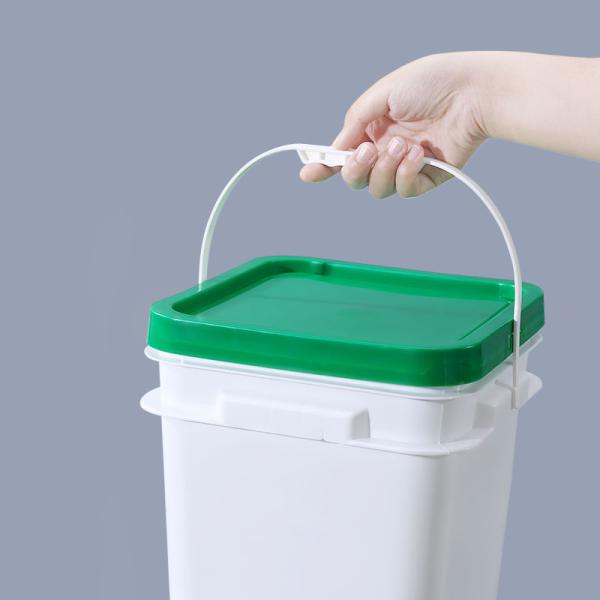 Eco-Friendly 3.5L 5L 6L 10L 20L Square Plastic Buckets With Handle for Tools Storage