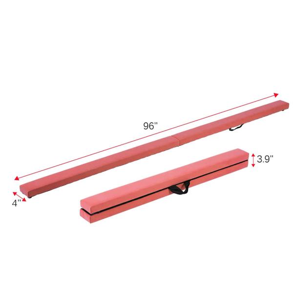 7' Sectional Gymnastics Floor Balance Beam Skill Performance Training Folding For Young Gymnasts, Cheerleaders, & Martia