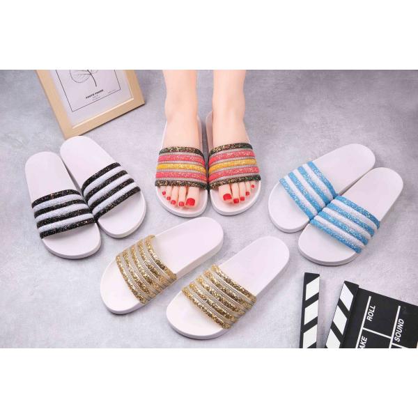 Summer Rainbow Strips Casual EVA Material Slippers