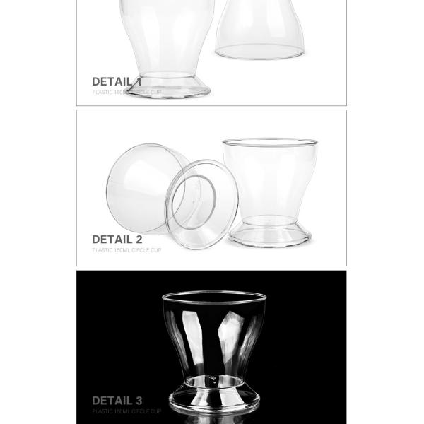150ML high quality reusable plastic smoothie cup for dessert shop