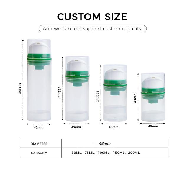 Foam pump bottle in various colors and sizes