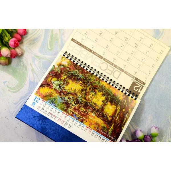 Exquisite Desk Wall Calendar Famous Painting Vintage Design Easy Flip Function