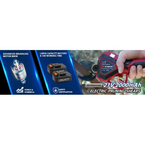 32mm Electric Pruning Shears Cordless Tree Branch Pruner Battery Powered Secateurs,6-8 Working Hours