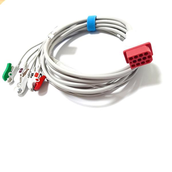 Bionet Compatible Direct Connect ECG Cable Red Connector 12pin Snap Clip Types