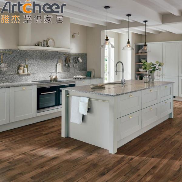 E0 Grade Material Kitchen Island Table With Moveable Drawers And Round Corner Stone Top