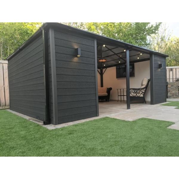 Deep Embossed Outdoor 3D Cladding Panels WPC Composite Wood Grain Decking