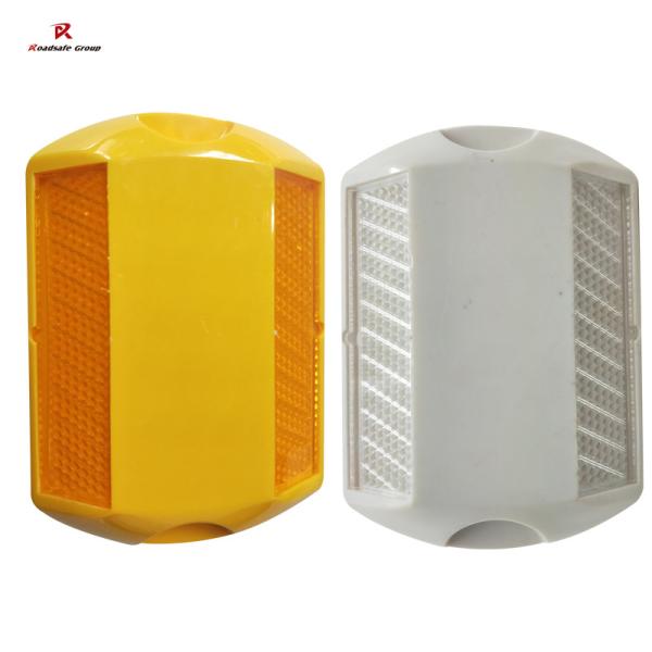 Yellow White Reflective Temporary Road Studs Plastic Cat Eye 115MM
