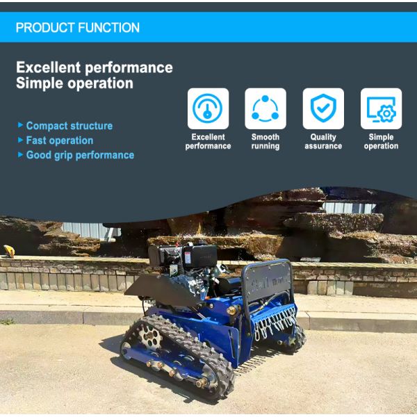 China DIY Industrial Mini Crawler Type Remote Control Robot Gasoline Engine Self Propelled 4-Stroke Flail Mower