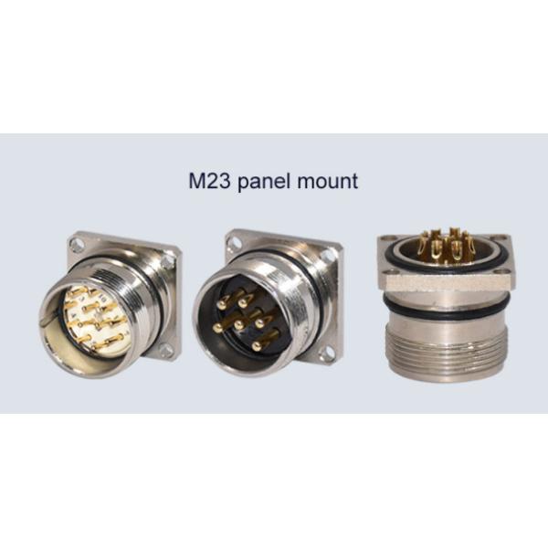 6 - 19 Pin M23 Connector Panel Mount Connector Square Circular Waterproof