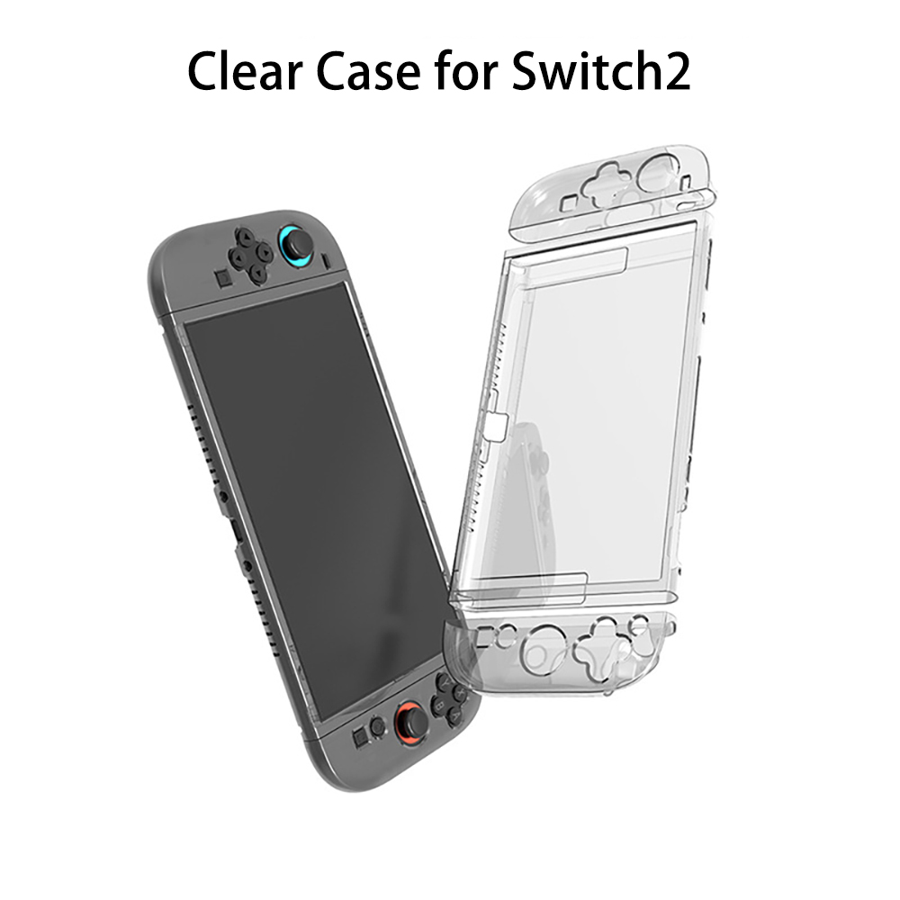 Laudtec Clear Dockable Case for Switch 2 2025 Protective PC Shell Case Slim Controller Cover for Nintendo YXJ28