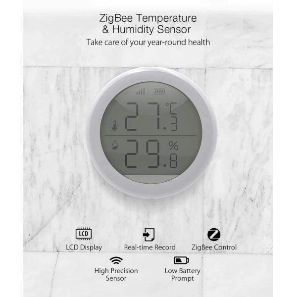 Smart Home Tuya Zigbee Wifi Wireless Smart Temperature And Humidity Sensor lcd Screen Use With Gateway