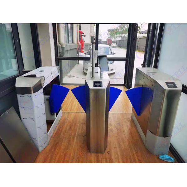 Automatic Body Detection Turnstile Flap Barrier 304 SS Face Recognition RFID Reader
