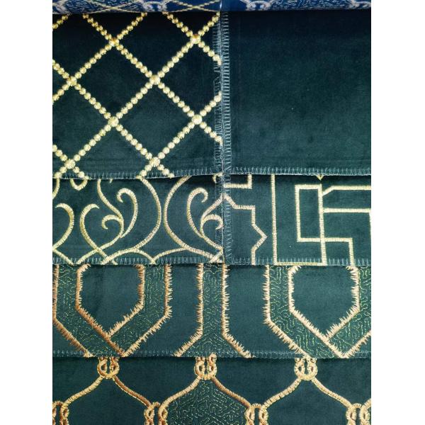 Embroidery Luxury Sofa Fabric Heavyweight With Knitted Technics