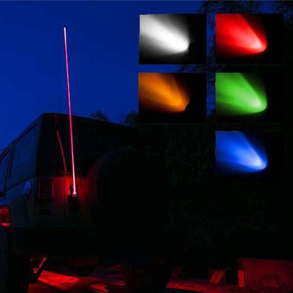 4ft LED Whip Lights Flag White Colors Wireless Remote Weatherproof Lighted Antenna Whips - Accessories for ATV