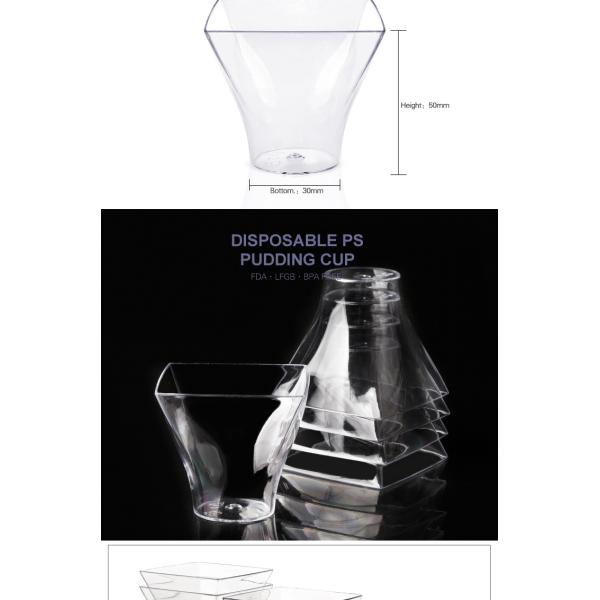 Unique ice cream disposable transparent plastic cone cups with simple design