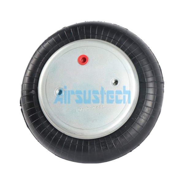 AIRSUSTECH 1B6910 air spring side profile showing dimensions and air connector