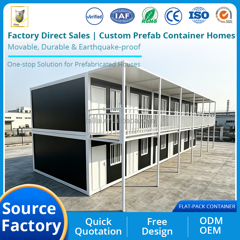 Custom Flat Pack Glass Wall Container House 20ft 40ft Quick Assembly Prefab Modular Tiny Home for Office Living Shop