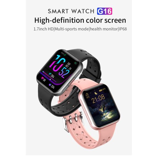 Touch Screen Bluetooth Smart Watch Wristwatch Square Alloy Case PVD Black