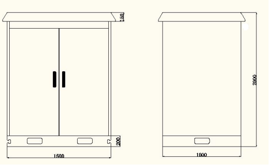 IP45 Windproof Outdoor Telecom Enclosure with Two Compartments